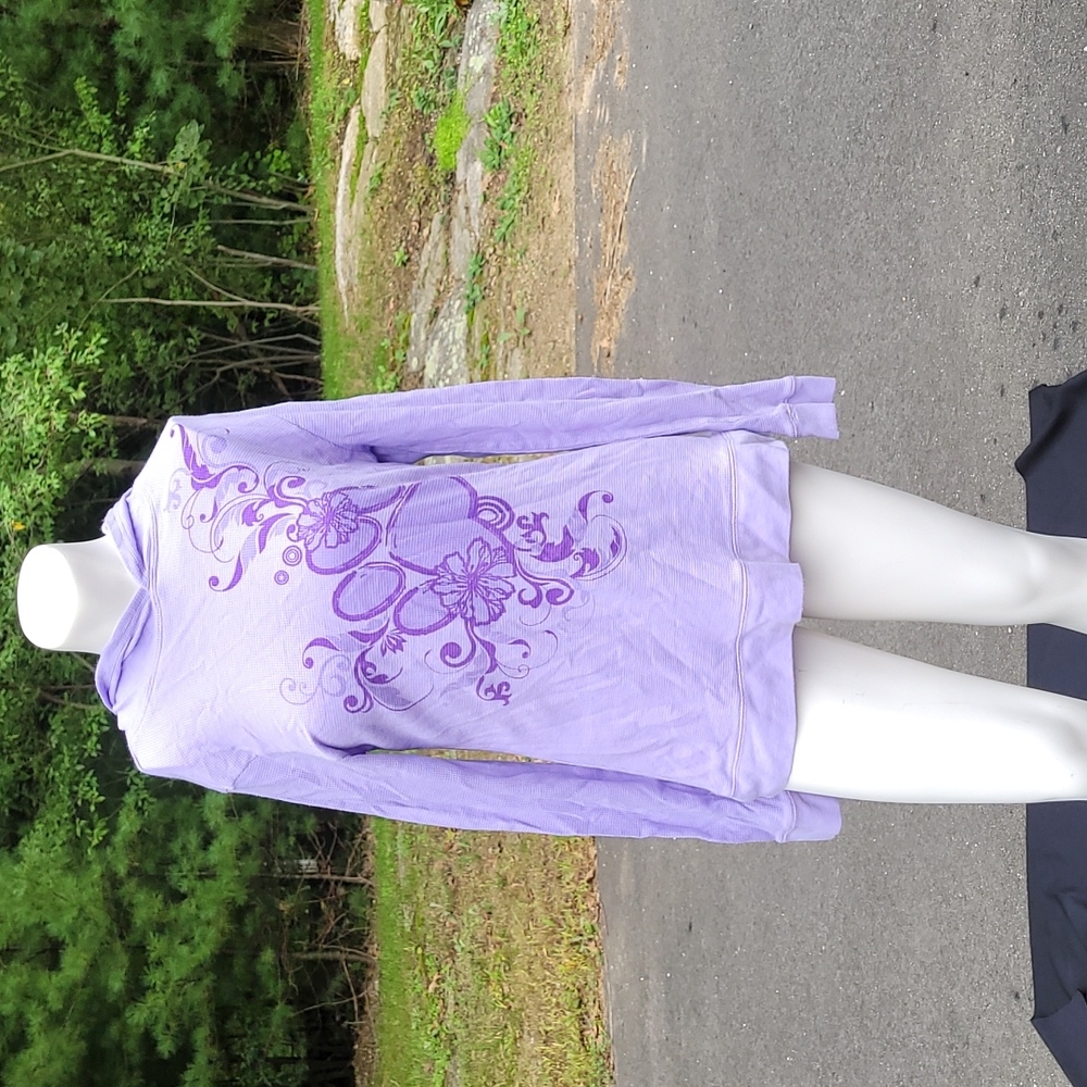 Animal Rescue Site Long Sleeve Floral Design Lavender& Purple Hoodie